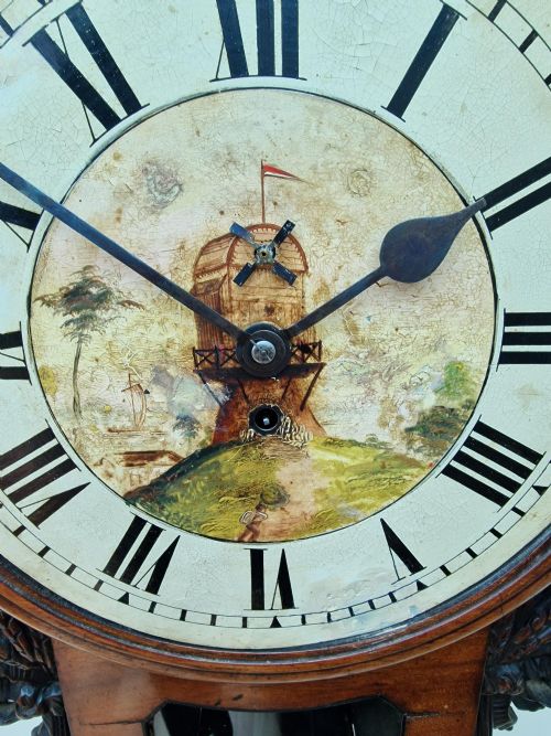 fig 1. A Moving Windmill Automaton Fusee Dial Wall Clock