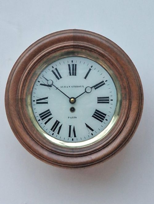 A French Golden Oak Wall Dial Clock