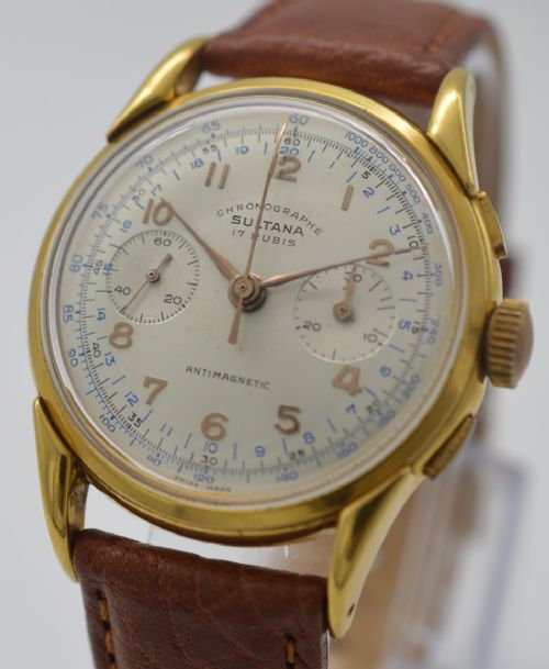 fig 1. 1960s Sultana Chronograph Wristwatch