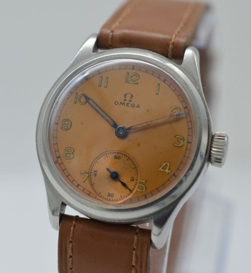 fig 1. 1939 Omega 'Copper' Dial Wristwatch