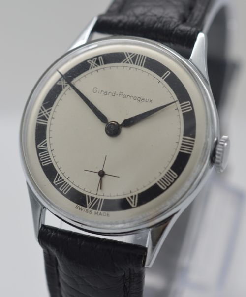 1950s Girard-perregaux 'Tuxedo' Dial Wristwatch