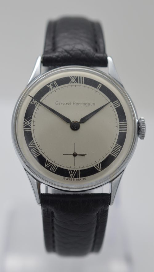 fig 1. 1950s Girard-Perregaux 'Tuxedo' Dial Wristwatch