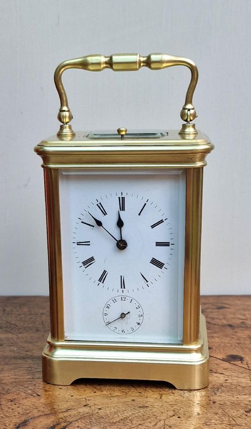 A BELL STRIKING CARRIAGE CLOCK ALARM - ADDITIONAL PHOTO 4