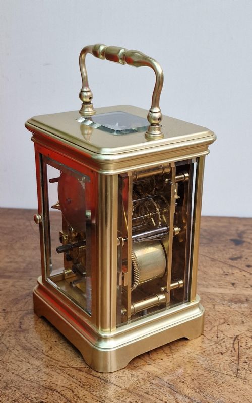 A BELL STRIKING CARRIAGE CLOCK ALARM - ADDITIONAL PHOTO 5