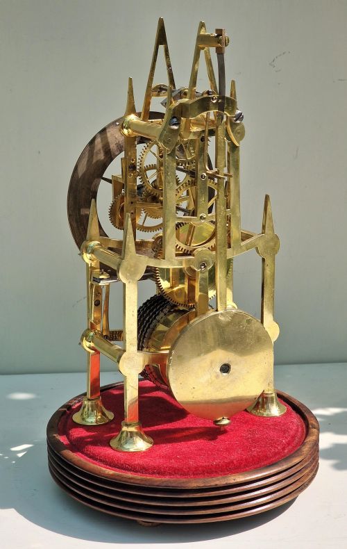 fig 1. A Small, Victorian Skeleton Clock