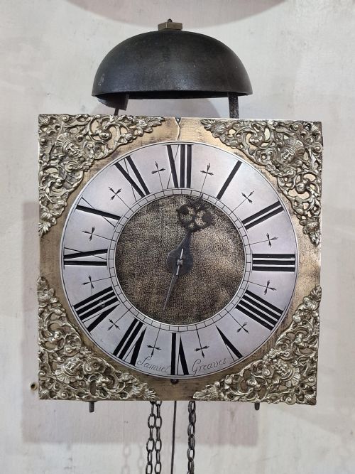 fig 1. Samuel Greaves Hook & Spike Wall Clock c.1710