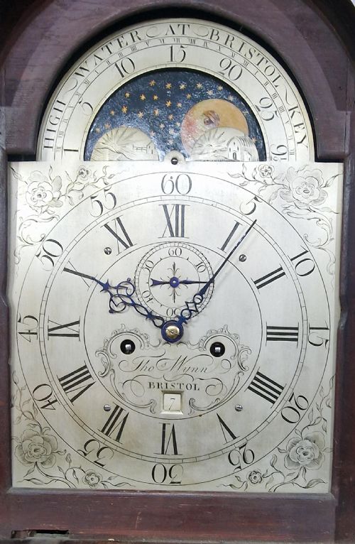 fig 1. Thomas Wynn, Bristol Moon Longcase Grandfather Clock
