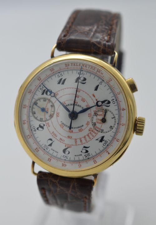 fig 1. 1930s Eberhard & Co, 18K Gold Chronograph
