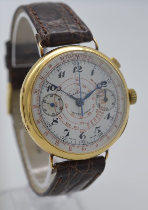 fig 3. 1930s Eberhard & Co, 18K Gold Chronograph