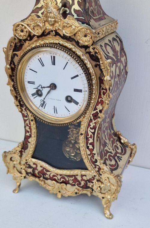 fig 1. Leroy of Paris Boulle Mantel Clock