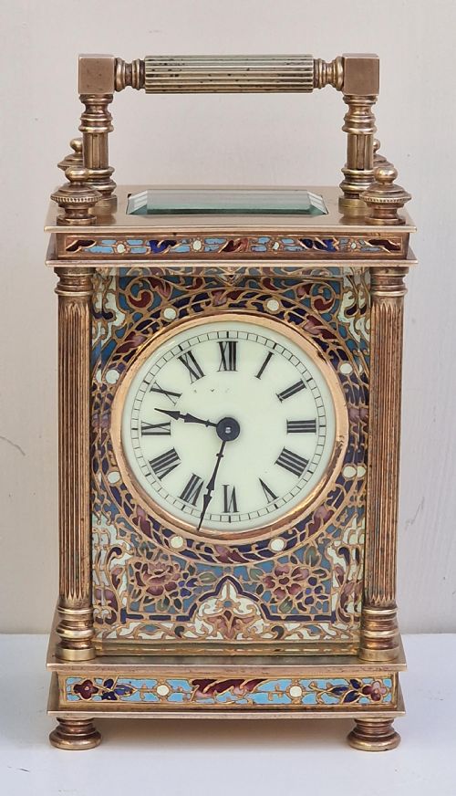 A Superb Enamel Carriage Clock