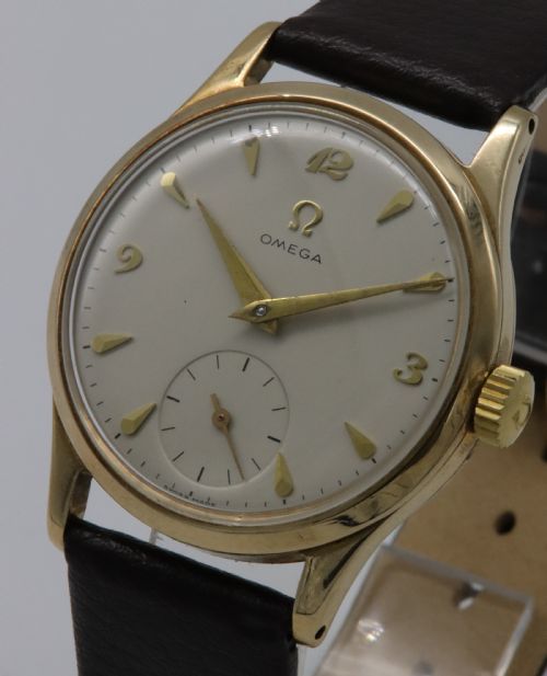 fig 1. 1952 Omega 9K Gold Wristwatch