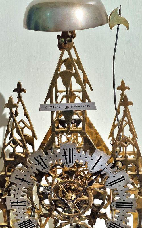 EDWIN DAVIS BRADFORD SKELETON CLOCK - ADDITIONAL PHOTO 6
