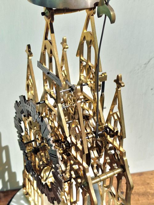 EDWIN DAVIS BRADFORD SKELETON CLOCK - ADDITIONAL PHOTO 7