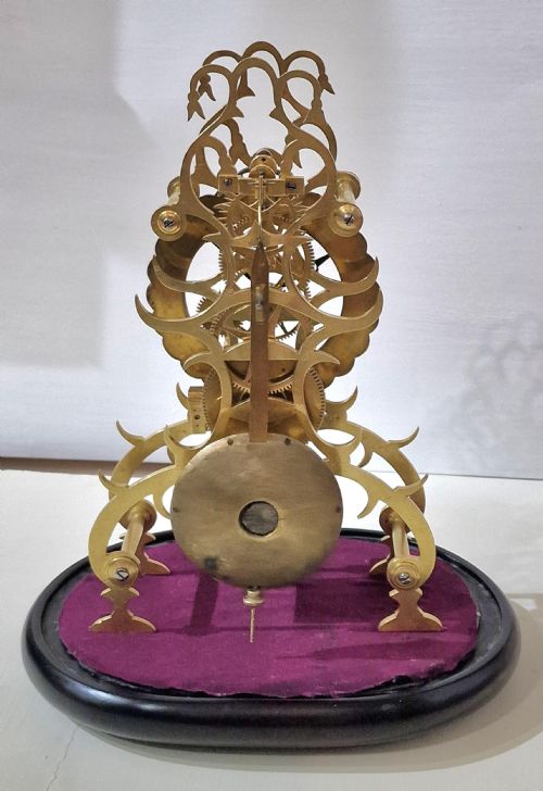 A VICTORIAN FUSEE SKELETON CLOCK - ADDITIONAL PHOTO 1