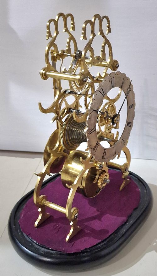 A VICTORIAN FUSEE SKELETON CLOCK - ADDITIONAL PHOTO 3