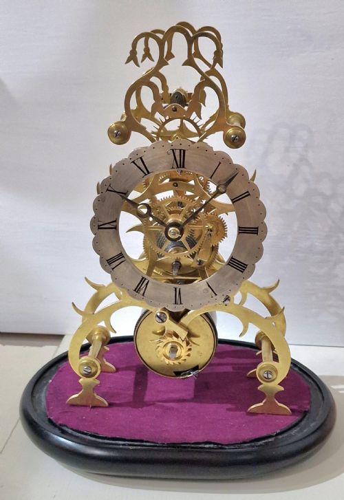 A VICTORIAN FUSEE SKELETON CLOCK - ADDITIONAL PHOTO 5