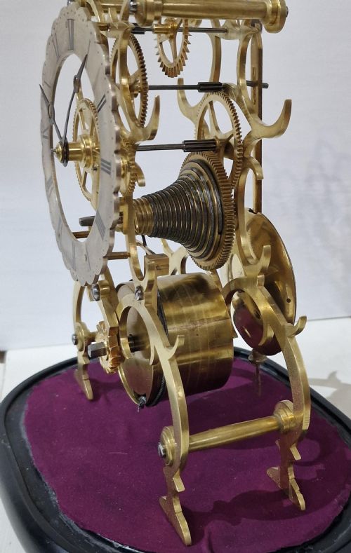 A VICTORIAN FUSEE SKELETON CLOCK - ADDITIONAL PHOTO 6
