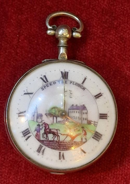 A Georgian Speed the Plough Verge Pocket Watch