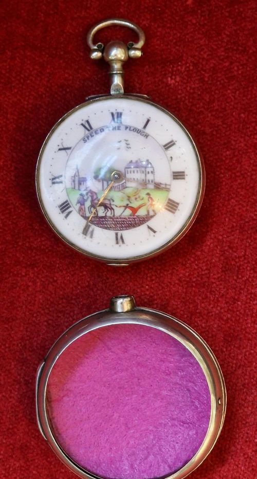 fig 1. A Georgian Speed The Plough Verge Pocket Watch
