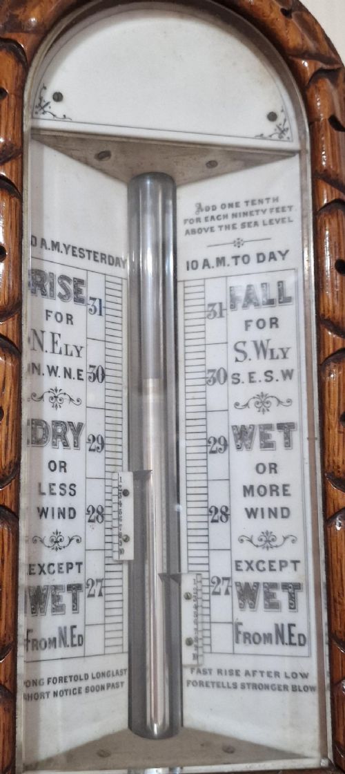 A SEA COAST VICTORIAN STICK BAROMETER - ADDITIONAL PHOTO 2
