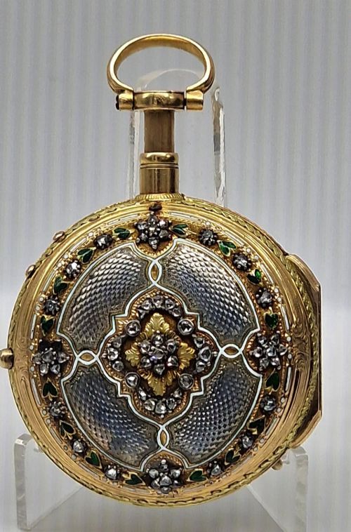 CHARLES LE ROY PARIS GOLD JEWELS QUARTER REPEATING POCKET WATCH - ADDITIONAL PHOTO 1