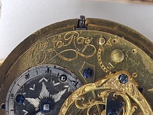 CHARLES LE ROY PARIS GOLD JEWELS QUARTER REPEATING POCKET WATCH - ADDITIONAL PHOTO 6