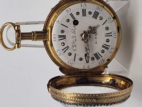 CHARLES LE ROY PARIS GOLD JEWELS QUARTER REPEATING POCKET WATCH - ADDITIONAL PHOTO 7