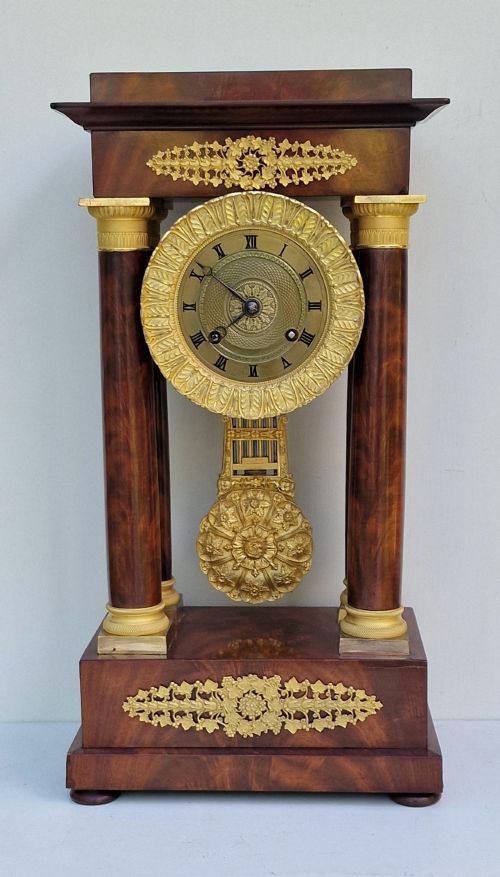 A FRENCH PORTICO CLOCK