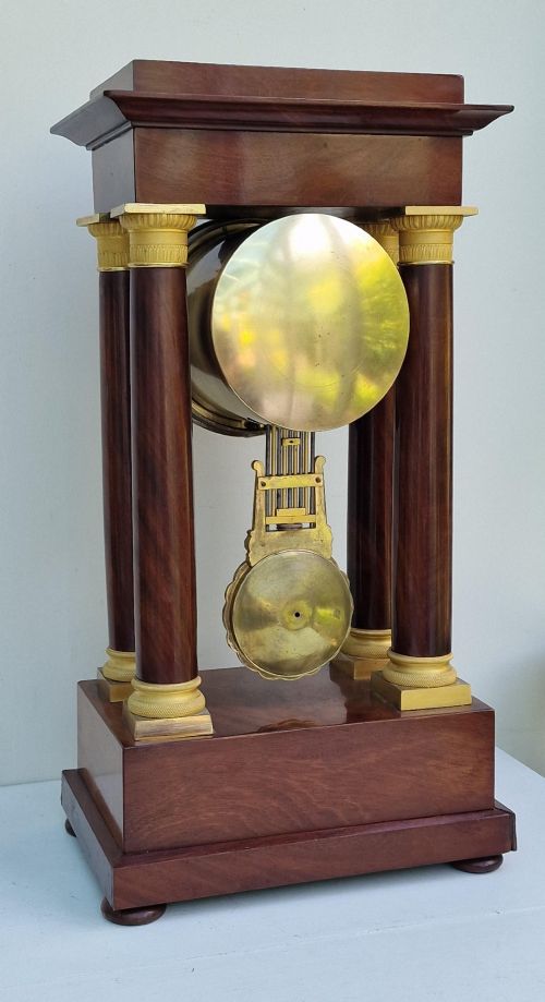 A FRENCH PORTICO CLOCK - ADDITIONAL PHOTO 1