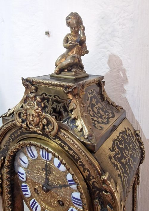 A FRENCH BOULLE TORTOISE SHELL MANTEL CLOCK WALL BRACKET - ADDITIONAL PHOTO 3