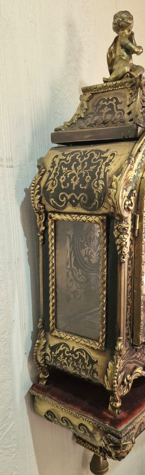 A FRENCH BOULLE TORTOISE SHELL MANTEL CLOCK WALL BRACKET - ADDITIONAL PHOTO 6