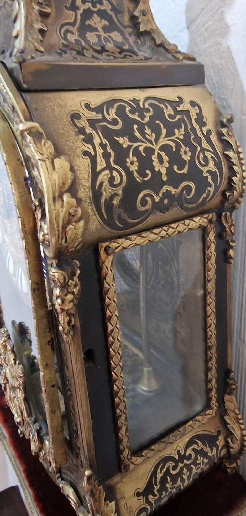 A FRENCH BOULLE TORTOISE SHELL MANTEL CLOCK WALL BRACKET - ADDITIONAL PHOTO 8