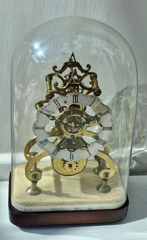 A VICTORIAN SKELETON CLOCK