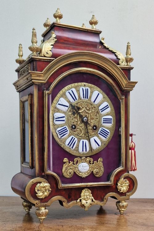 Thuret, Paris Tortoiseshell Mantel Clock
