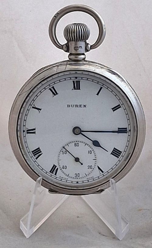 Buren Silver Pocket Watch