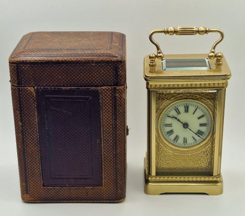 A Gilded Dial Carriage Clock