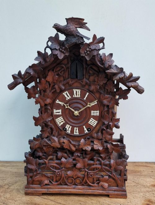 A Victorian Twin Fusee Cuckoo Clock