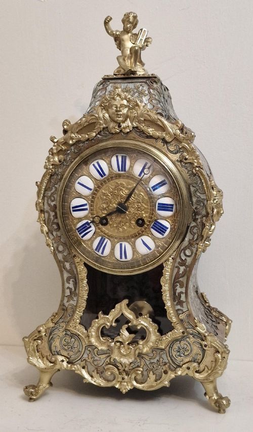 A Superb Boulle Inlaid Mantel Clock