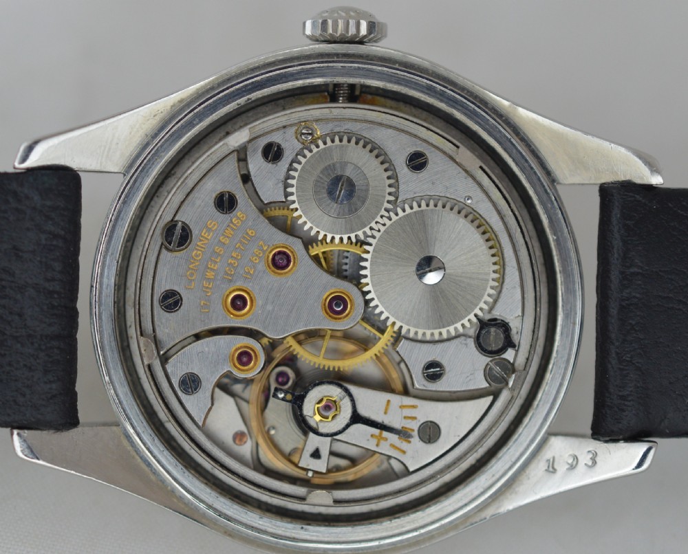 1957 Longines Oversized Stainless Steel Wristwatch 37.5mm View VII