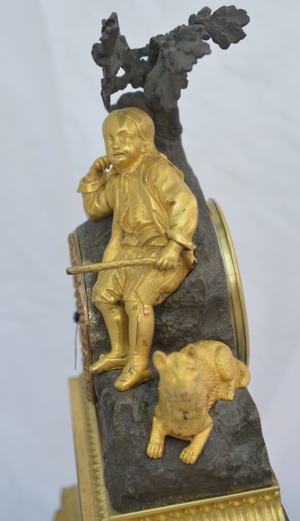 French Gilt Bronze Figural Mantel Clock View IV