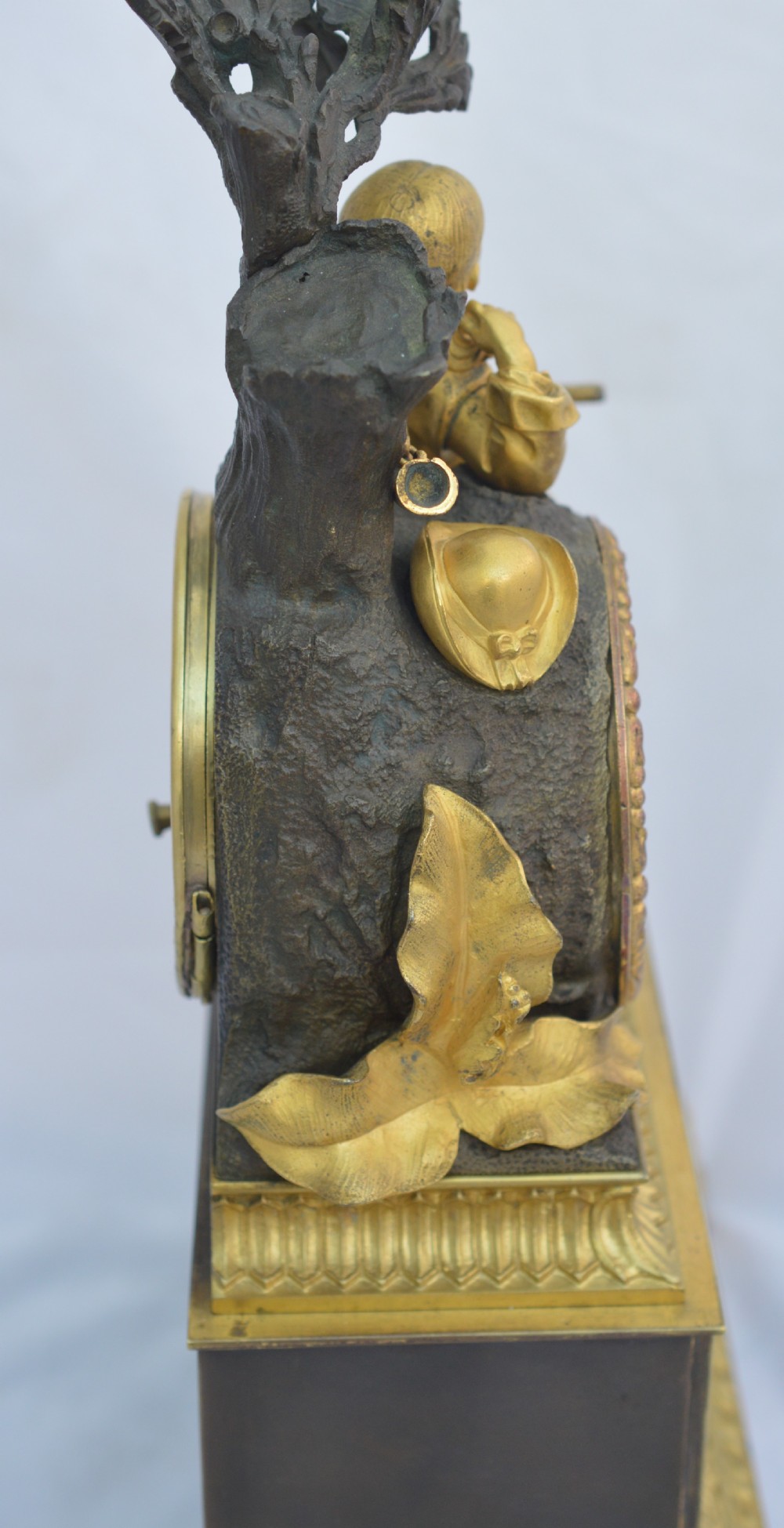 French Gilt Bronze Figural Mantel Clock View V