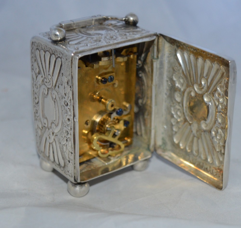 Victorian Silver 1894 Small Carriage Clock View IV