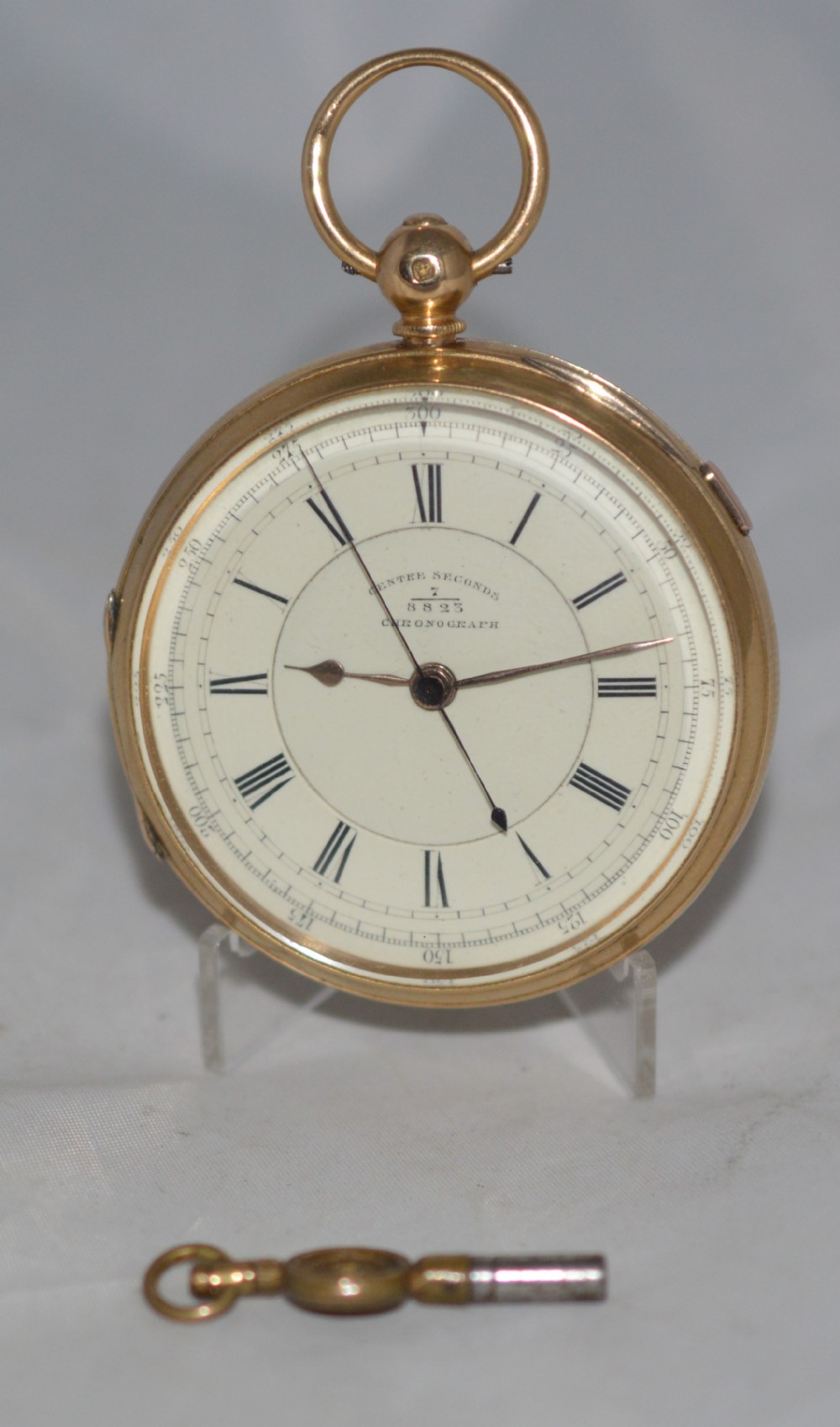 18k Gold Gents Chronograph Pocket Watch Chester 1881