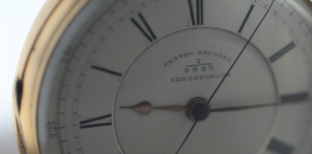 18k Gold Gents Chronograph Pocket Watch Chester 1881 View II