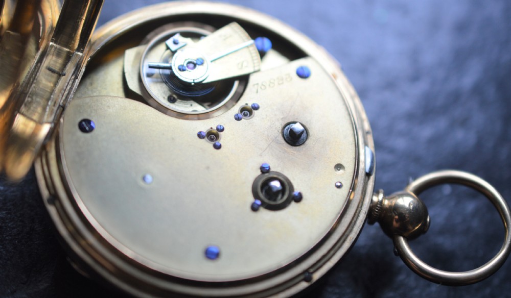 18k Gold Gents Chronograph Pocket Watch Chester 1881 View IV