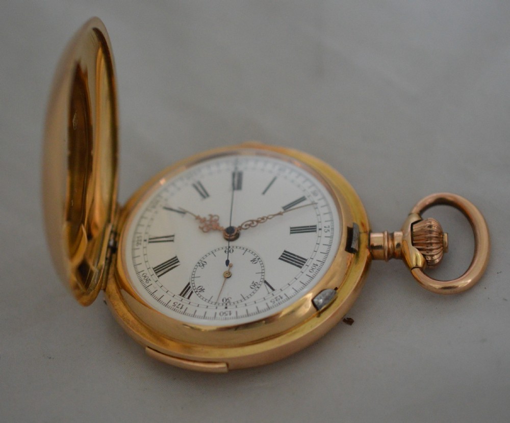 18k Gold quarter Repeating Chronograph Pocket Watch View VI