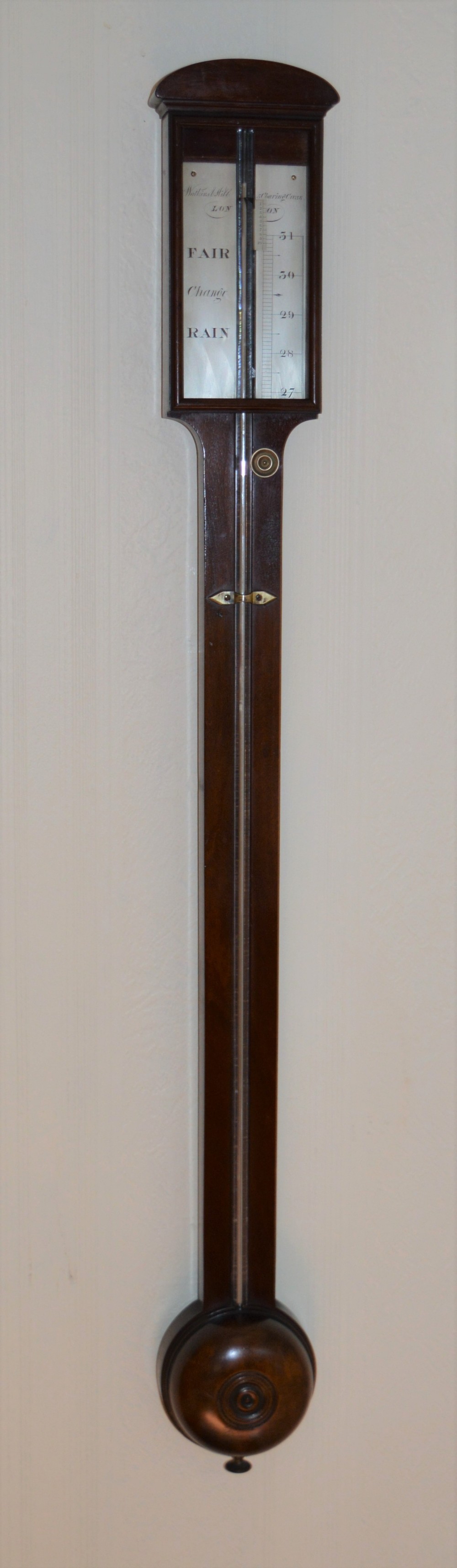 Watkins & Hill, London Georgian Stick Barometer