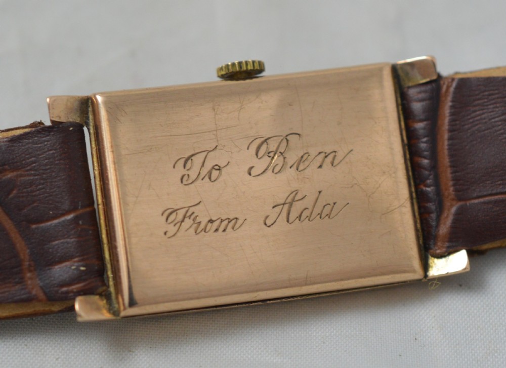 1943 9K Gold 'Tank' Wristwatch View V