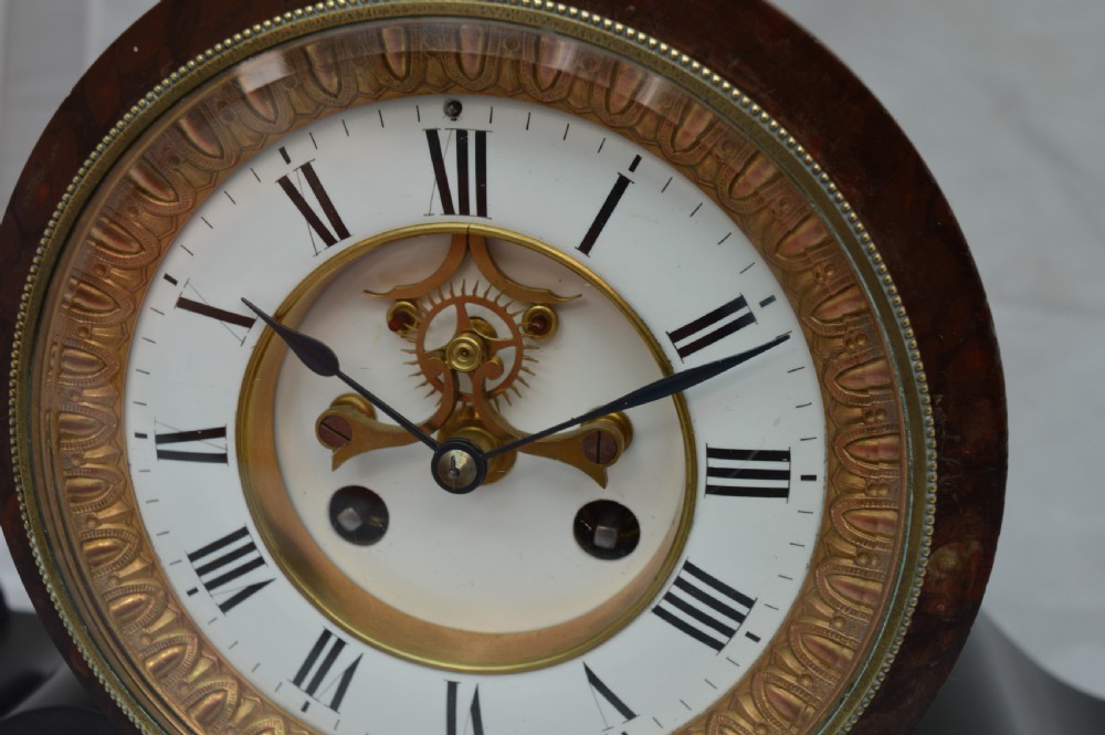 Victorian Drumhead Slate Mantel Clock View II